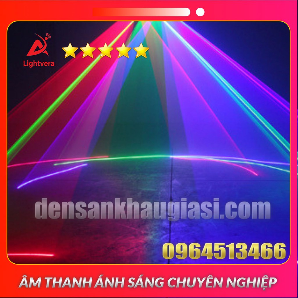 Đèn Laser Quét Tia 4 Cửa 7 Màu Dành Cho Phòng Bay Phòng Karaoke Đèn Sân Khấu Lightvera