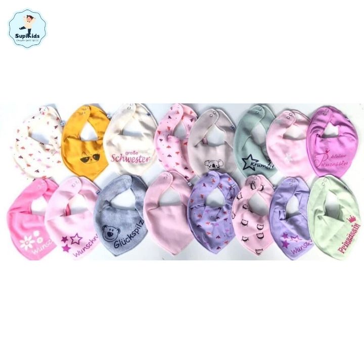 Yếm Pippi 3 Lớp Chống Thấm Xuất Đan Mạch Cho Bé Từ 0 - 4 Tuổi - SUPIKIDS
