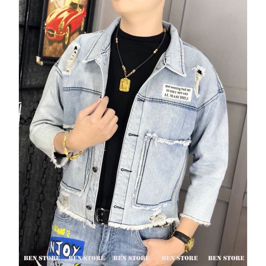 Áo khoác jean Unisex style Khung thời gian Times - Mua Ngay [Hình thật - freeship 40k]