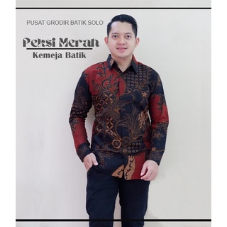 Áo Sơ Mi Tay Dài Màu Đỏ Họa Tiết Batik Full FURING