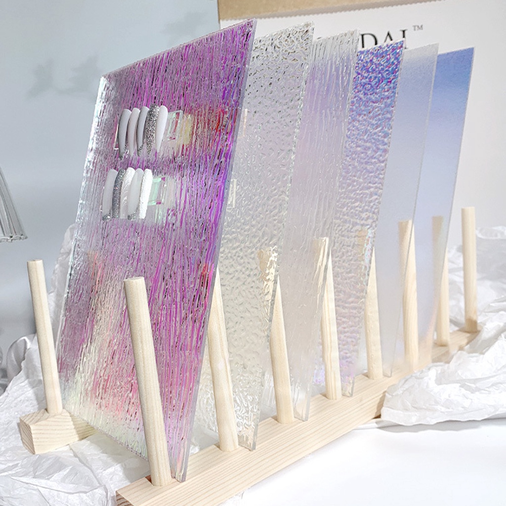 Giá Đỡ Trưng Bày Móng Tay Giả Hiệu Ứng Cực Quang Nhiều Màu Sắc Bằng Acrylic