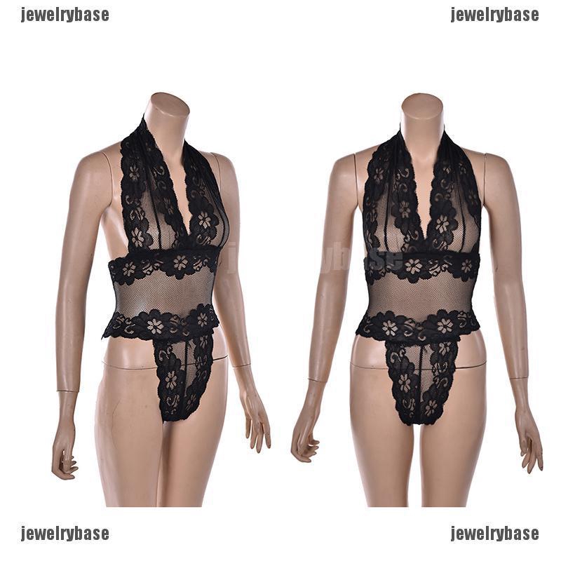 Bộ đồ ngủ liền thân cổ treo ren hoa xuyên thấu quyến rũ cho nữ | BigBuy360 - bigbuy360.vn