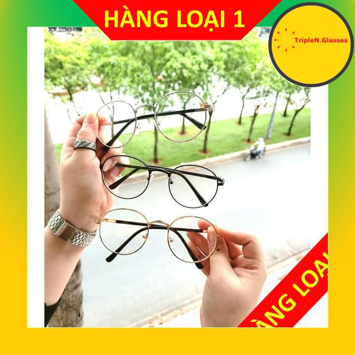 Gọng kính cận kim loại D1001 kèm tròng 0 độ chống ánh sáng bảo vệ mắt trước màn hình phù hợp mặt vuông, dài, góc cạnh