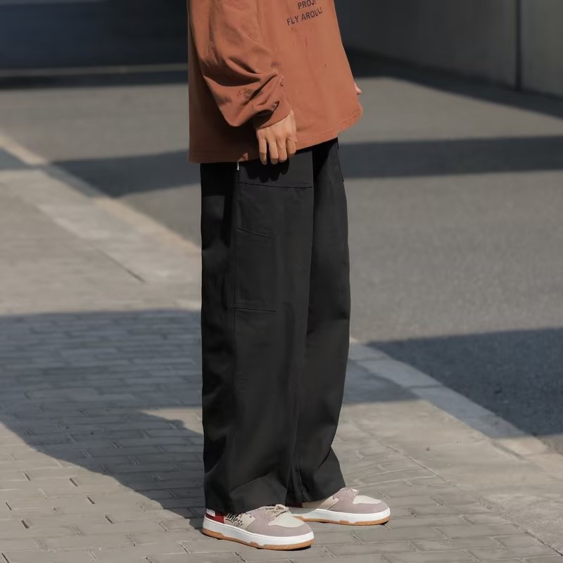 Quần ống rộng Dáng Suông Bằng Vải Cotton Dày Dặn Thời Trang Mùa Thu Kiểu Nhật Bản Hàng Mới Dành Cho Bạn Nam