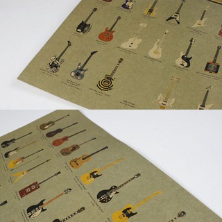 Poster hình đàn guitar phong cách retro