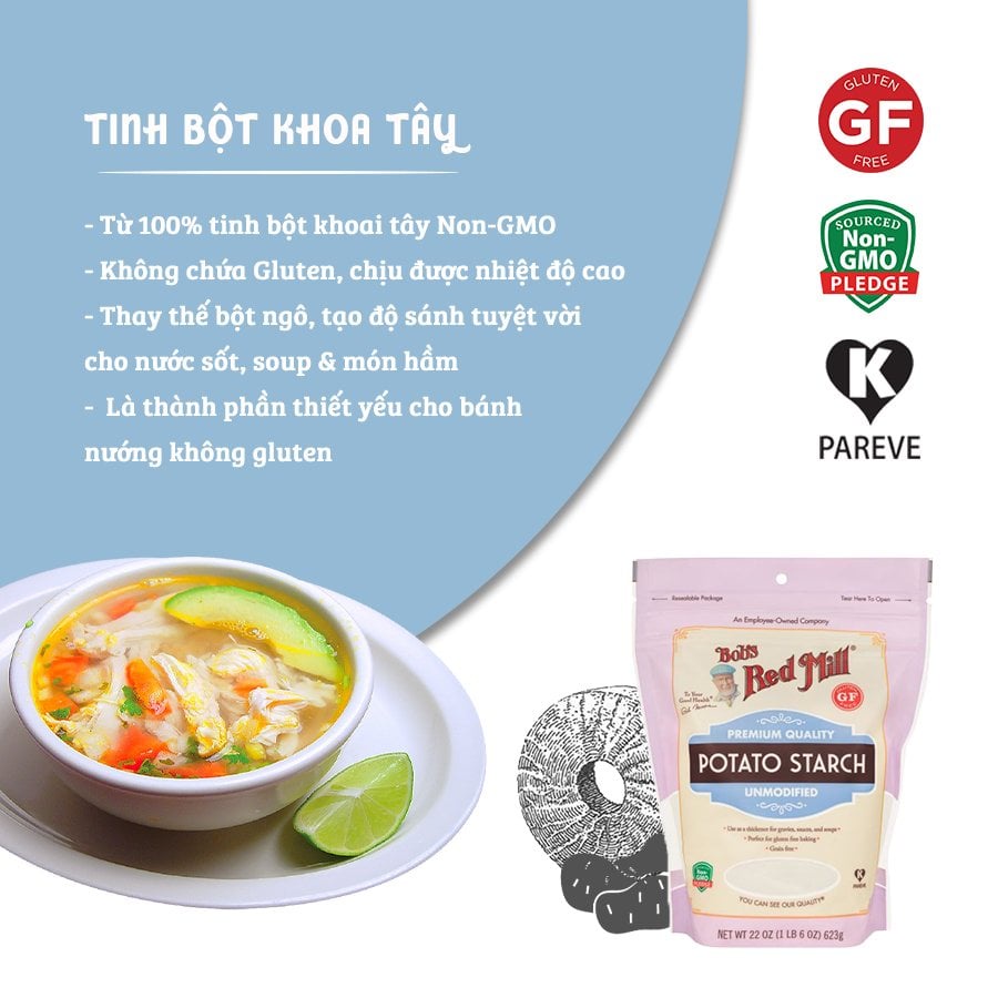 [ Date: 8.2023] Tinh Bột Khoai Tây Bob's Red Mill 623g
