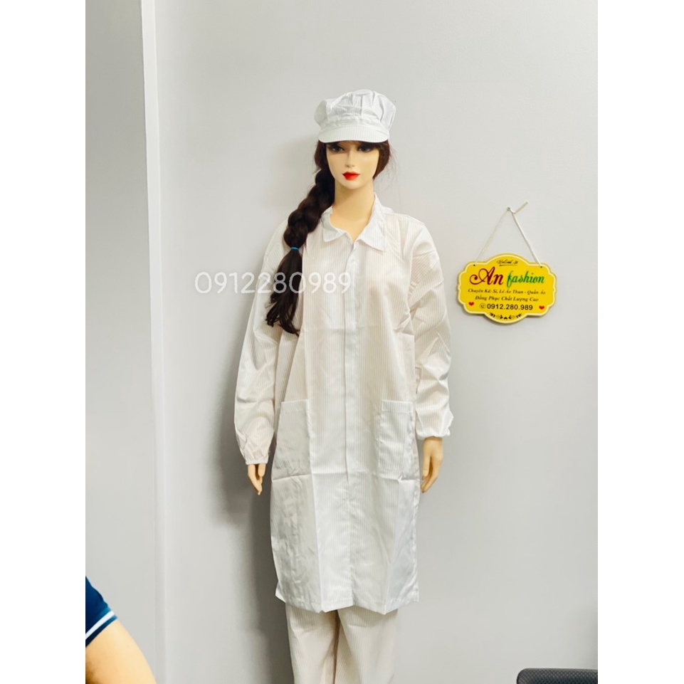 Áo Blouse phòng sạch tay dài chống tĩnh điện _ Hình chụp thật