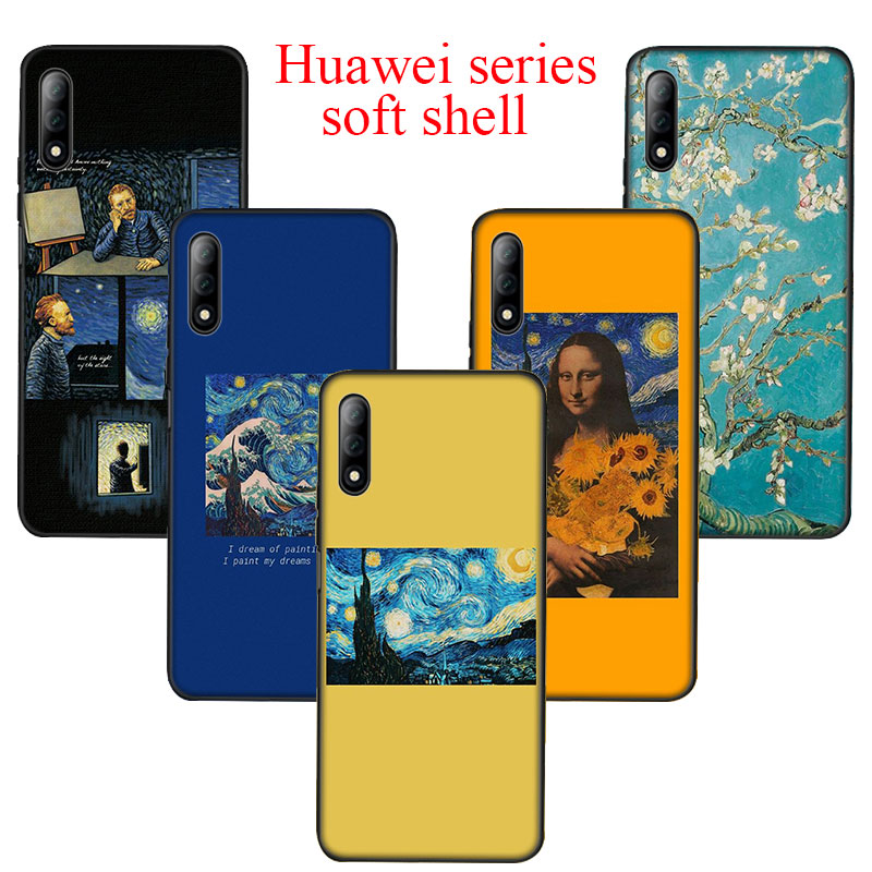 QD24 Great art aesthetic van Gogh Soft Silicone Case for Huawei Y5 Y6 Y7 Y9 Prime 2018 P9 Lite Smart 2019 | BigBuy360 - bigbuy360.vn