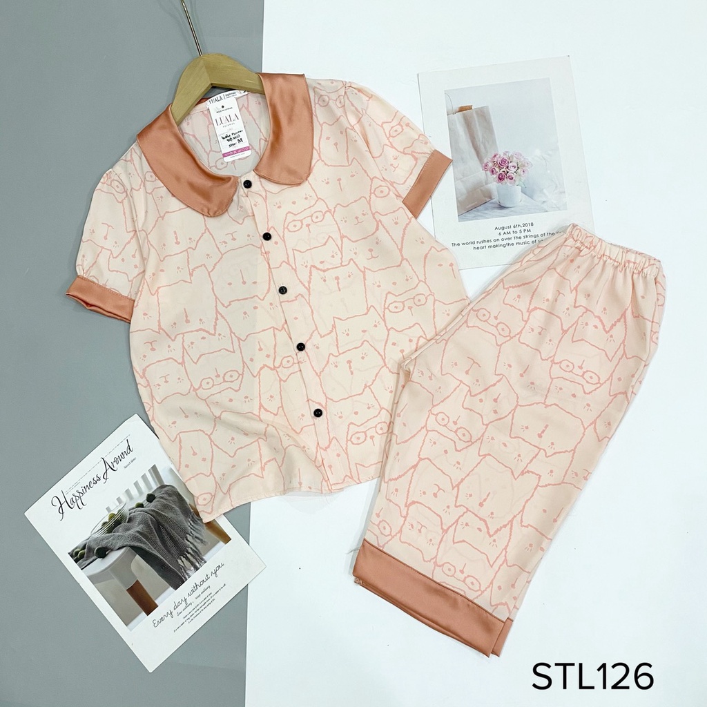 Đồ Ngủ Pijama Lụa Mango Tay Phồng  Siêu Xinh,Lửng Mềm Mịn, Độc Lạ Khó Tìm, Sanh Chảnh Hàn Quốc