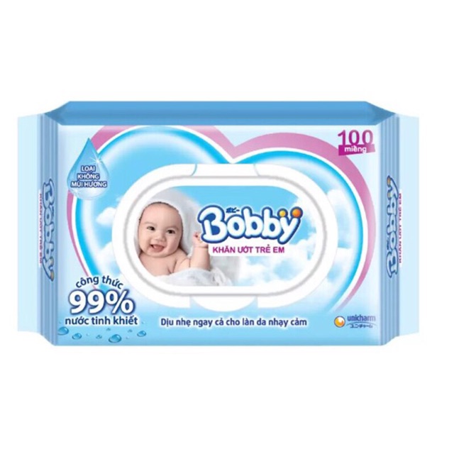Giấy ướt bobby 100 tờ không mùi / có mùi