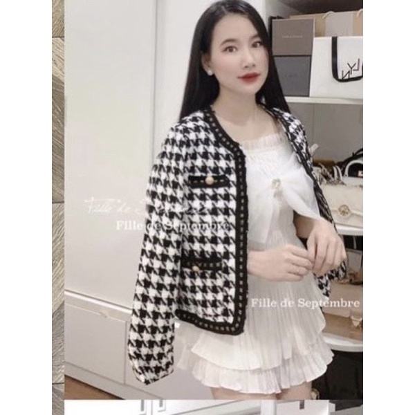 Áo dạ caro túi ngang