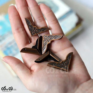 Bo nẹp sổ góc đồng vintage trang trí scrapbook, passport cover, sổ tay handmade