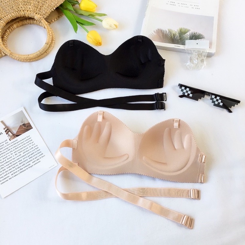 Áo lót bra đúc su không gọng (tặng dây vai) 811