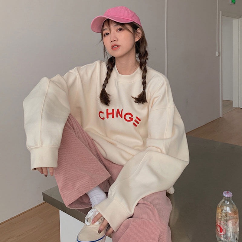Du YAN Áo Sweater Dáng Rộng Dài Vừa Phải In Họa Tiết Phong Cách Hàn Quốc Cho Nữ