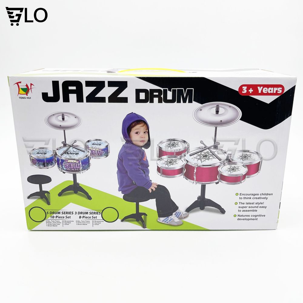 Bộ Trống Jazz Drum 5 Trống Có Ghế Cho Bé