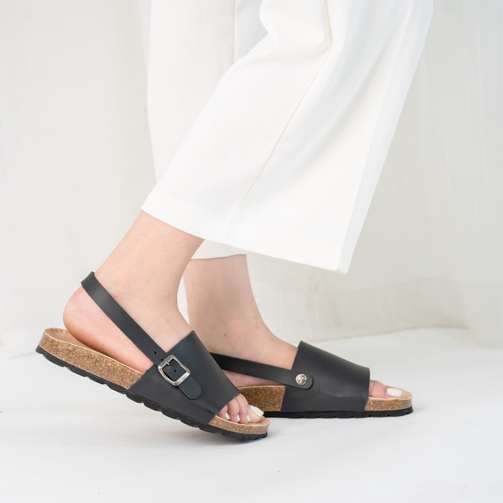 ( Mẫu Da Thật ) D22 - Sandal Đế Trấu BIOLINE Official Quai Da Bò Nguyên Tấm