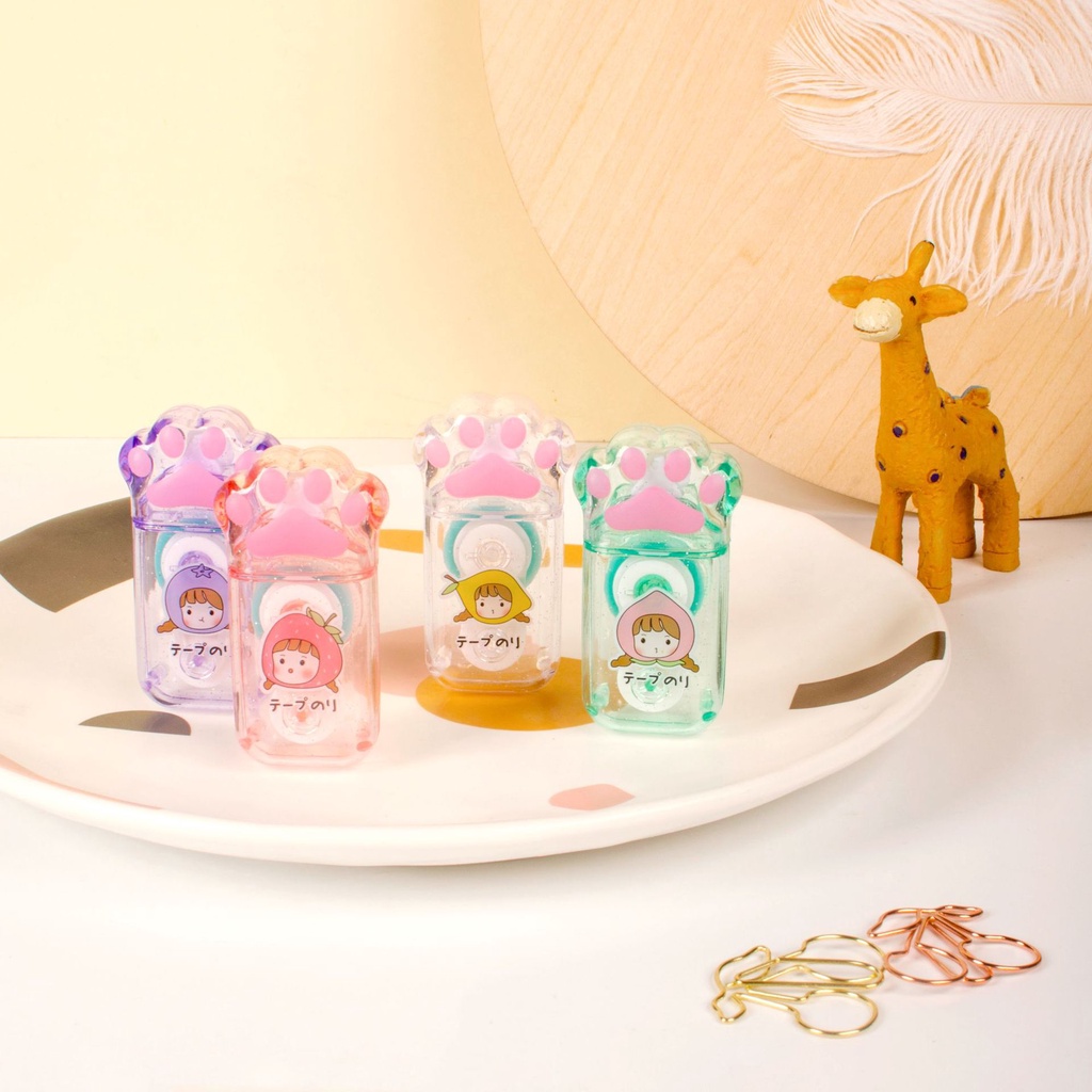 Cuộn Băng Keo Hai Mặt 5mm*5m Hình Chân Mèo Dễ Thương Trang Trí Sổ Tay/Nhật Ký Cho Học Sinh