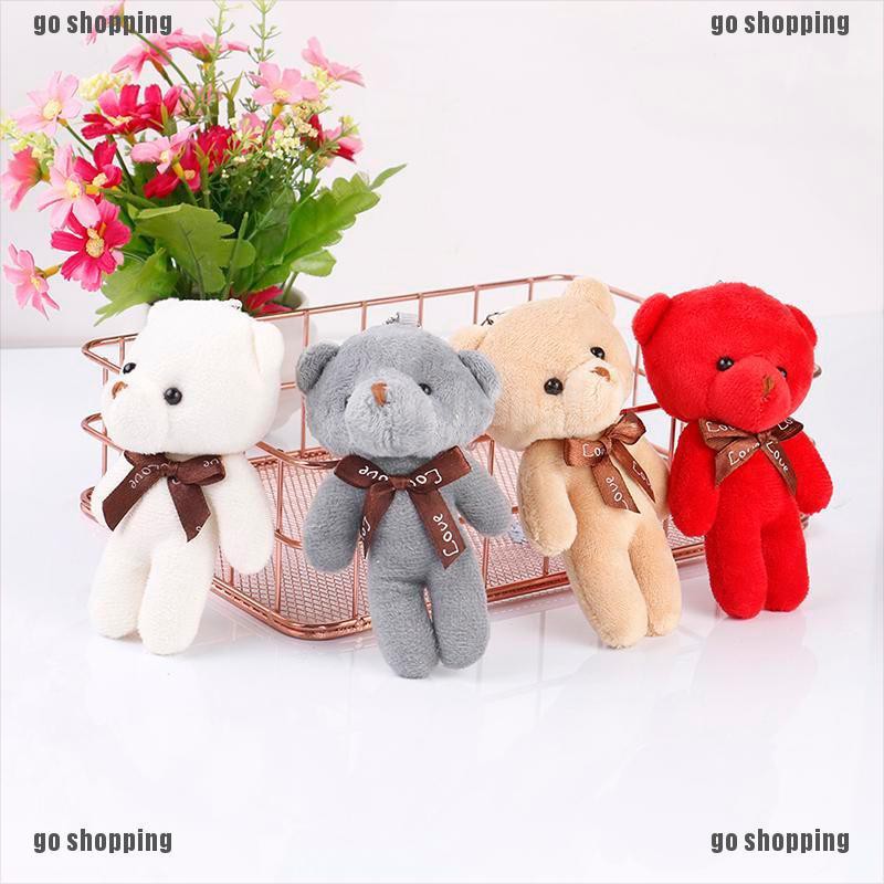 {go shopping}Mini plush bear stuffed cartoon animal cute key chain pendant soft toy