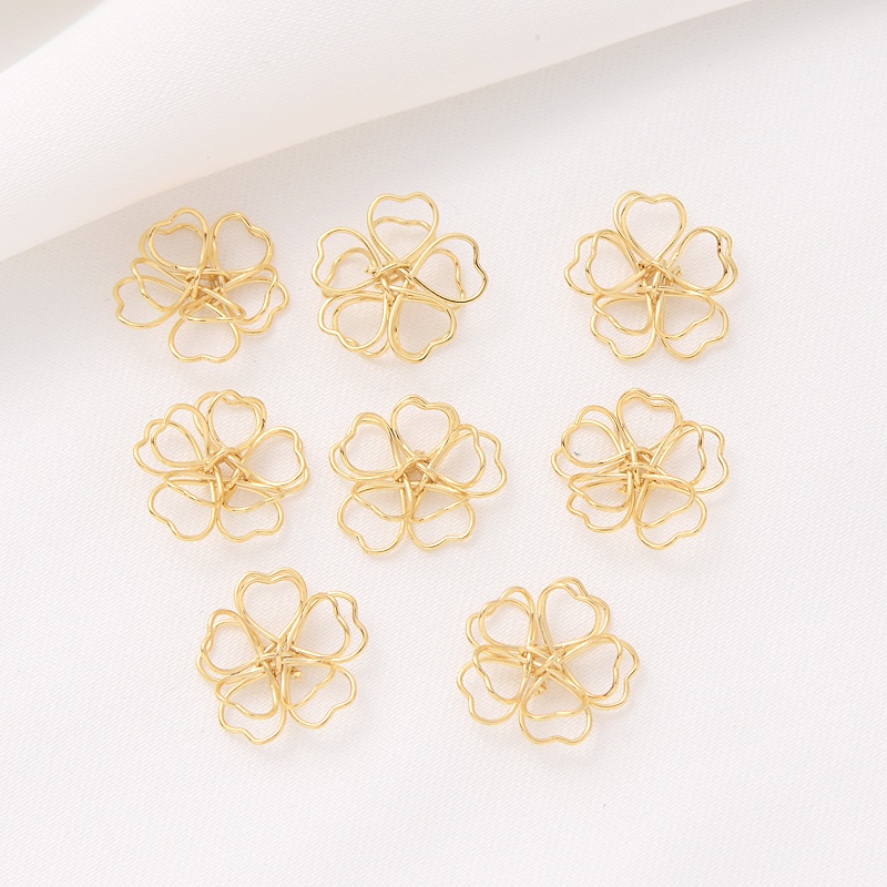 Mặt Trang Sức Hình Bông Hoa Bằng Đồng 14K Màu Sắc Ba Chiều diy