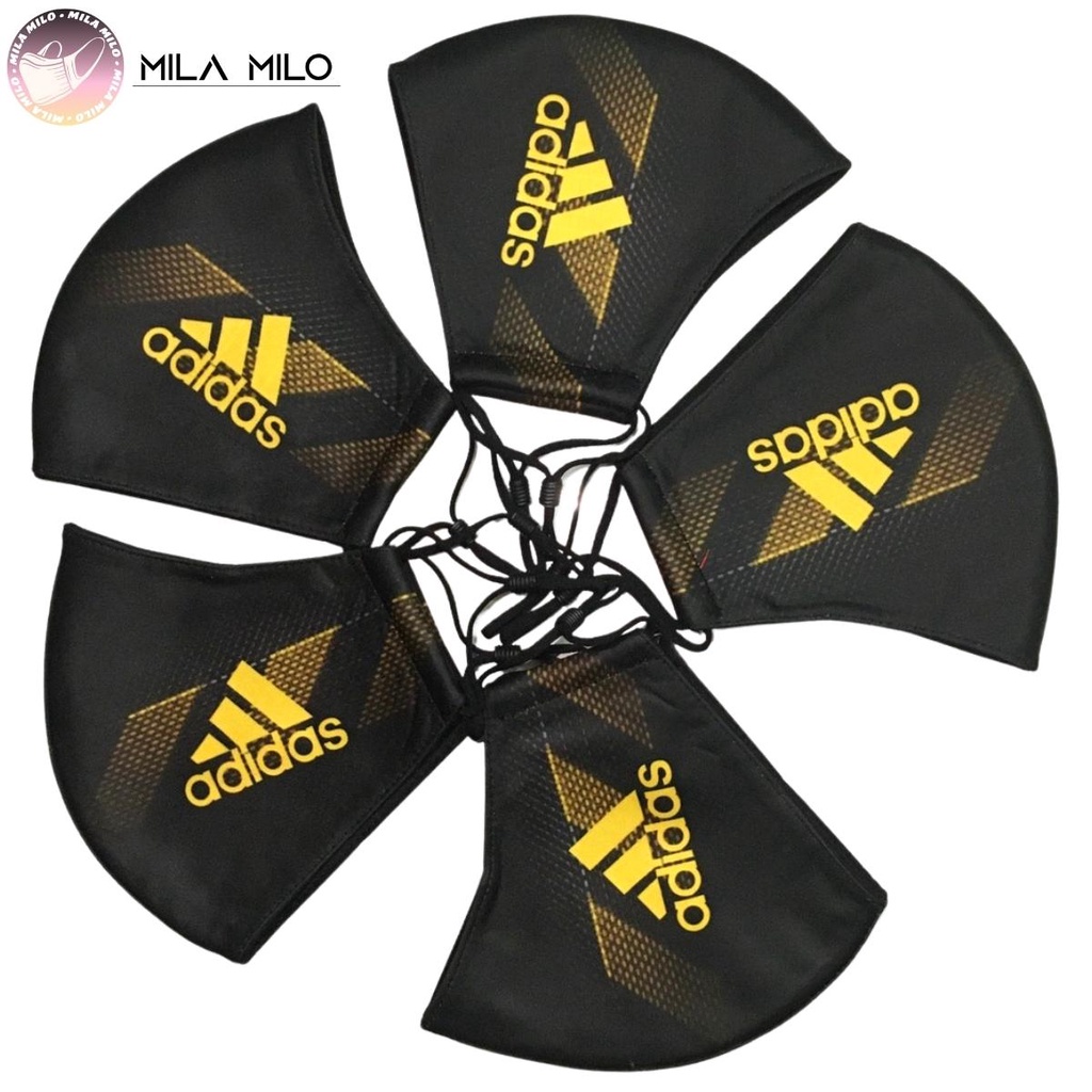 Khẩu trang vải kháng khuẩn in logo 3D 3 lớp cao cấp - Khẩu trang vải đen người lớn