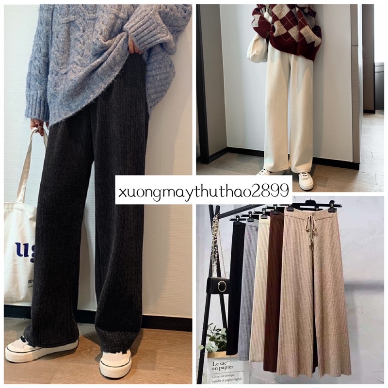 Quần tăm xếp ly ống rộng suông hách dáng