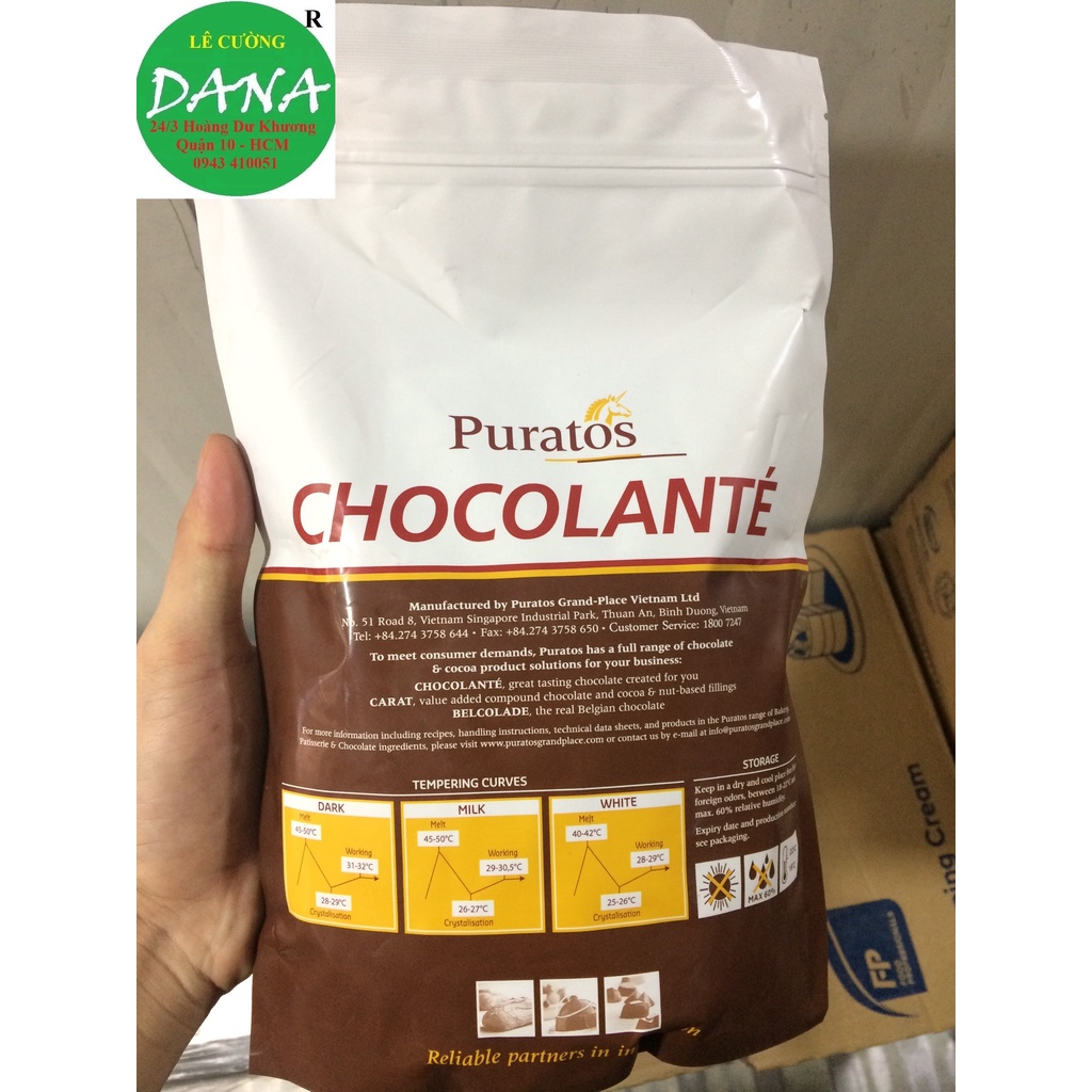 Socola Puratos hạt nút đen 1kg