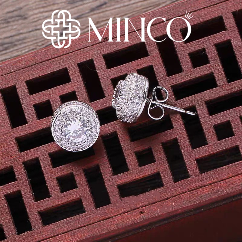 Khuyên tai nam hipster tròn full đá Minco Accessories thiết kế bao ngầu phong cách hip hop BT237 - 1 chiếc