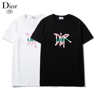 Áo Thun Cotton Ngắn Tay Chữ Dior Thời Trang Cho Nam Và Nữ
