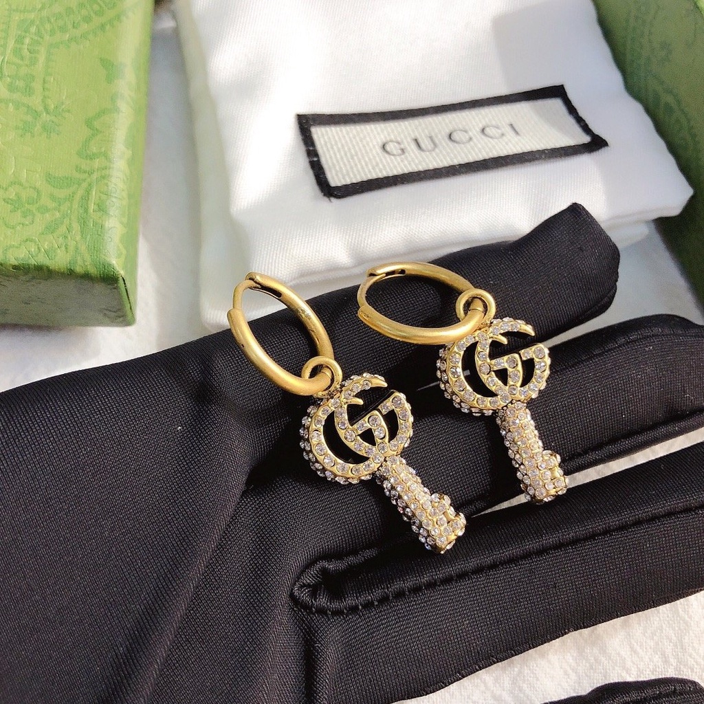Bông Tai Gucci S927 Bằng Bạc Sterling Thiết Kế Đơn Giản Vui Nhộn Thời Trang Cho Nữ