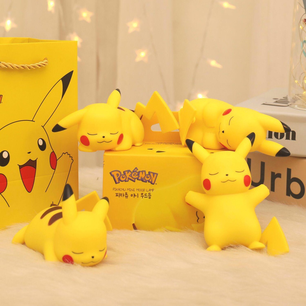 Đèn ngủ để bàn Pikachu 3D nhiều biểu cảm dễ thương mini đáng yêu trang trí phòng ngủ quà tặng - Ráp