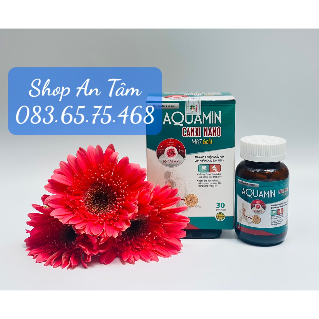 Viên uống Aquamin canxi nano mk7 + vitamin D3, K2 MK7 giúp xương chắc khỏe, phòng loãng xương, phát triển chiều cao