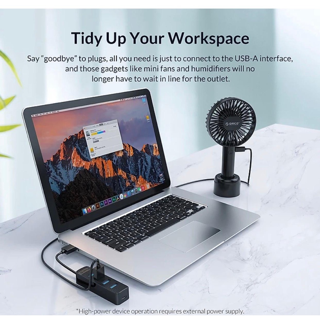 Bộ chia USB Hub 4 cổng USB 3.0 Type C Orico TWC3-4A - Hàng Chính Hãng