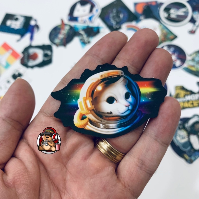 Sticker tem Nasa 03 mẫu HOT hình dán cute trang trí nón - mũ bảo hiểm, điện thoại, laptop, ván trượt ..