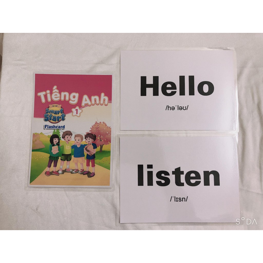 Flalhcard Smart Start 1 - HỒNG Mới In 2 Mặt - Ép Platic Tặng Kèm 2 Cục Nam Châm Dính Bảng