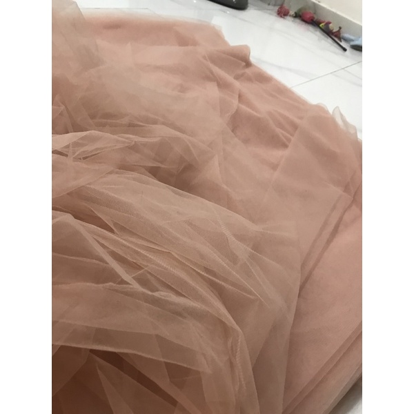Vải voan lưới mềm màu hồng dâu (khổ 1m5)may đầm váy,đầm xoè ,thiết kế thời trang