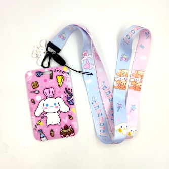 Dây đeo thẻ Cinnamoroll bằng nhựa kèm dây đeo cổ kiểu Nhật Hàn dễ thương cho bé