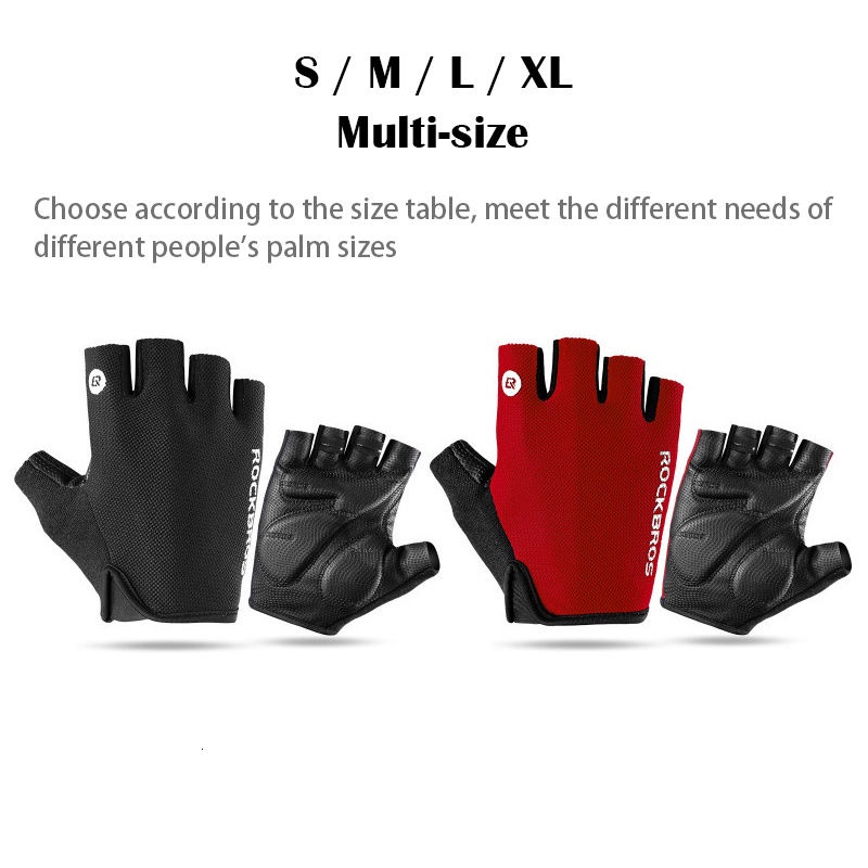Đôi găng tay lái xe Rockbros hở ngón thoáng khí chống sốc cho nam và nữ