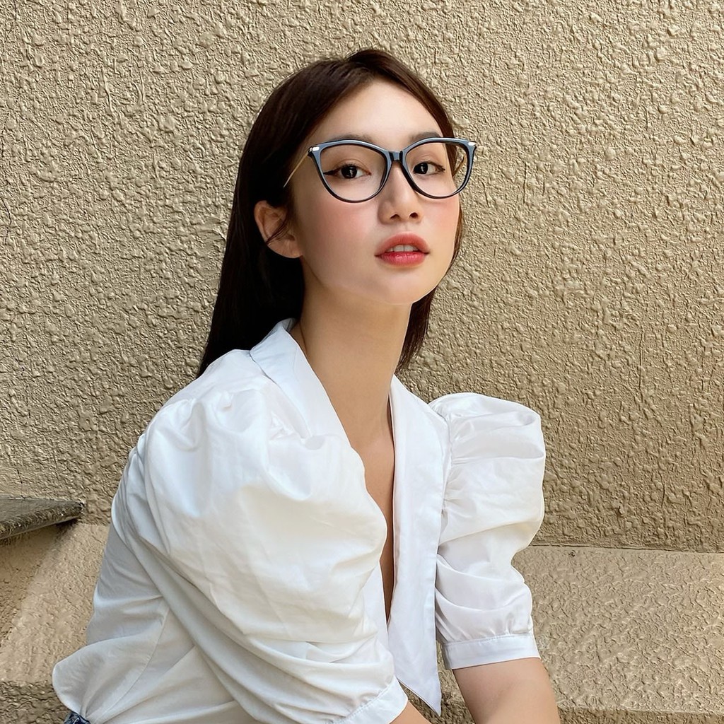 Gọng kính cận Lilyeyewear mắt mèo kim loại thời trang nữ, hợp với nhiều khuôn mặt 8875