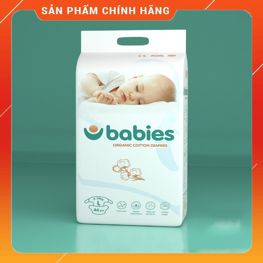 MIẾNG BỈM DÙNG THỬ❤️FREESHIP❤️TÃ BỈM Dán/ Quần Babies Organic S66/ M54/ L50/ XL46 kháng khuẩn cho bé -MOMOMART