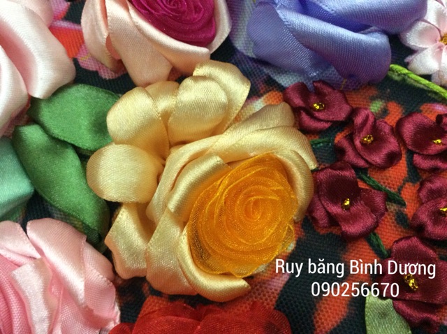 Tranh thêu ruy băng 100x55cm