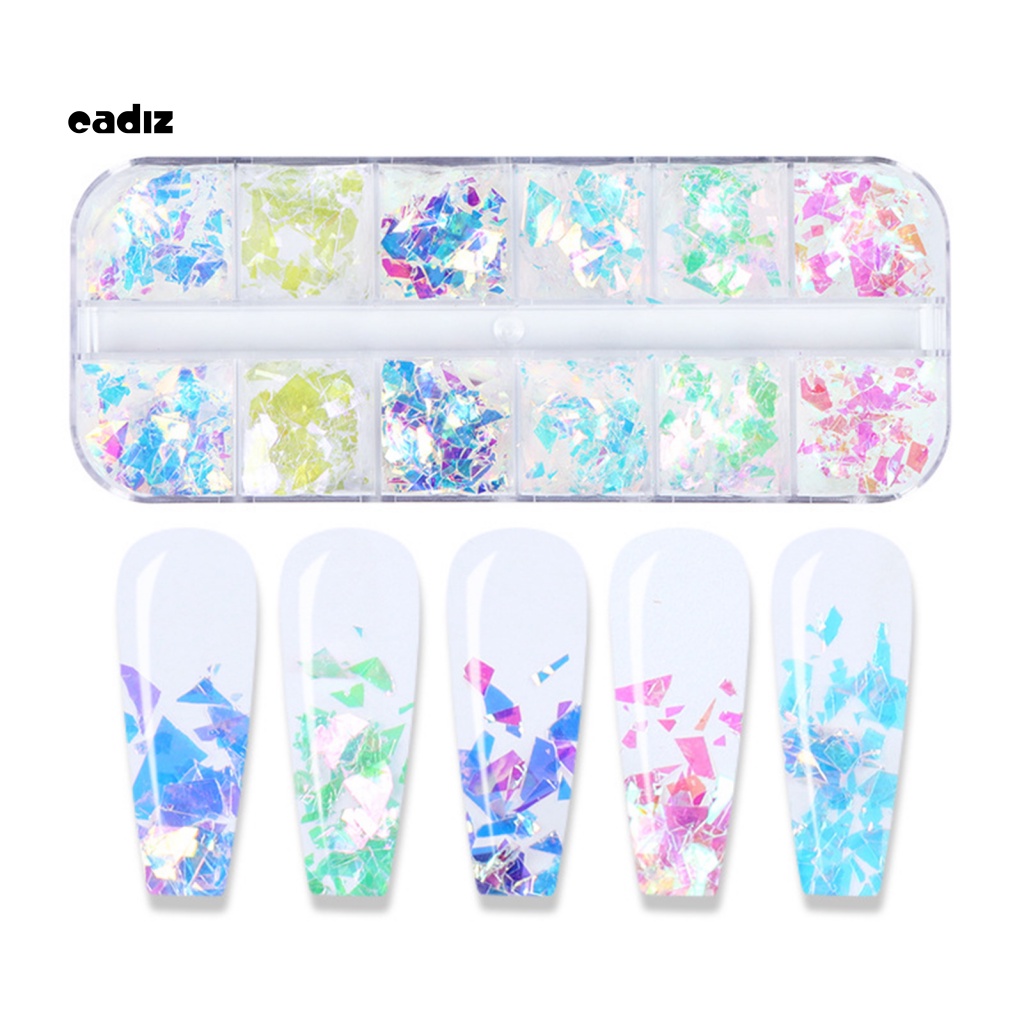 Hộp Sequin Lấp Lánh Nhiều Màu Sắc Dùng Trang Trí Móng Nghệ Thuật DIY