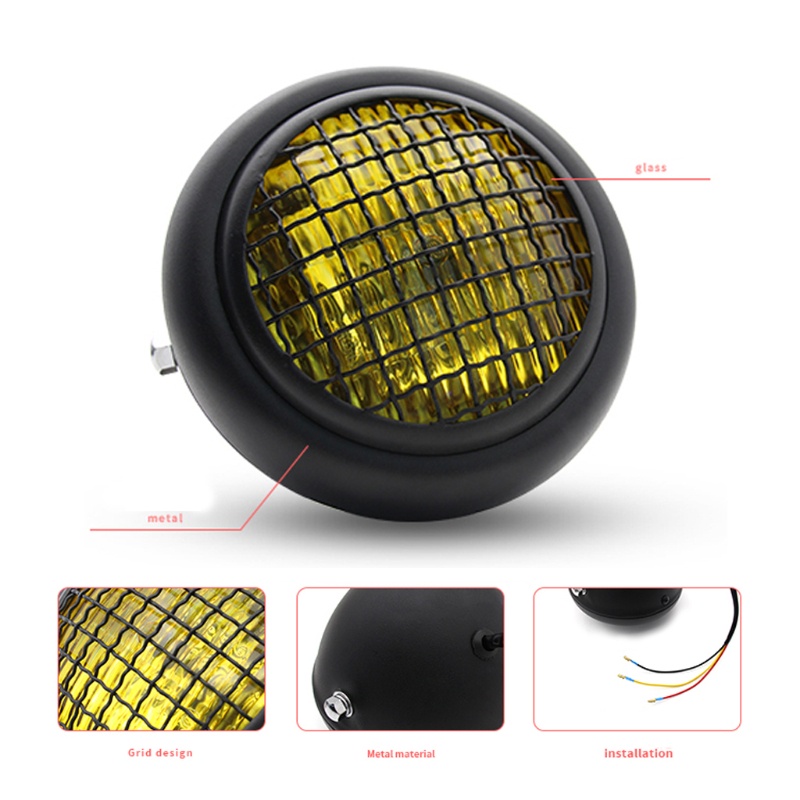 Đèn Pha Halogen 12v Gắn Phía Trước Xe Máy ATV Kiểu Retro