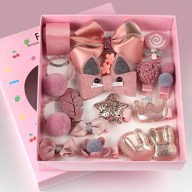 Set 18 Phụ Kiện Kẹp Tóc/Kẹp Tóc/Kẹp Tóc Hình Thú Hoạt Hình/Hoa/Nơ Dễ Thương Làm Quà Tặng Sinh Nhật Cho Bé Gái