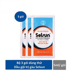 (mẫu thử) Combo 3 Dầu gội chống gàu Selsun x5ml