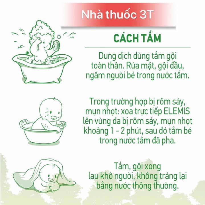 Sữa tắm gội cho trẻ sơ sinh- Elemis tắm gội thảo dược hết rôm sẩy, mẩn ngứa, cứt trâu