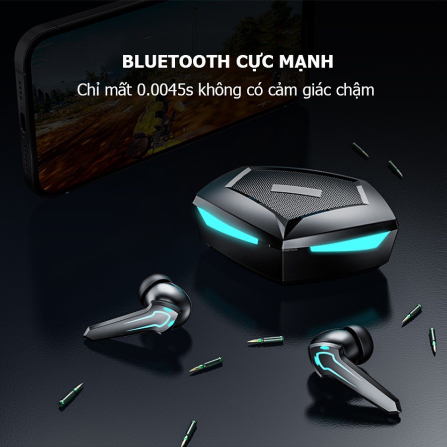Tai nghe không dây Gaming Apro366 5.0 TWS, Bass mạnh mẽ, độ trễ cực thấp khi chơi game Có kèm micro đàm thoại