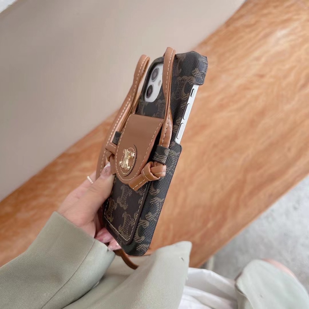 IPhone13pro Max Ốp Điện Thoại Da Dạng Ví Có Dây Đeo Chéo Cho Iphone 14 12Promax 12mini 11promax 11pro Iphonexsmax Xr X 7 7plus 8 8plus