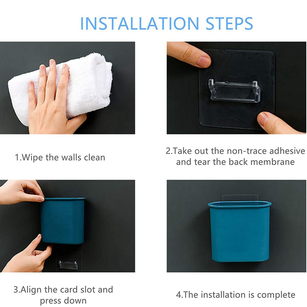 Giá Đỡ Bàn Chải Đánh Răng / Cốc Sắp Xếp Gọn Gàng Gắn Tường Phòng Tắm / Nhà Vệ Sinh Có Giác Hút Nhiều Màu Sắc