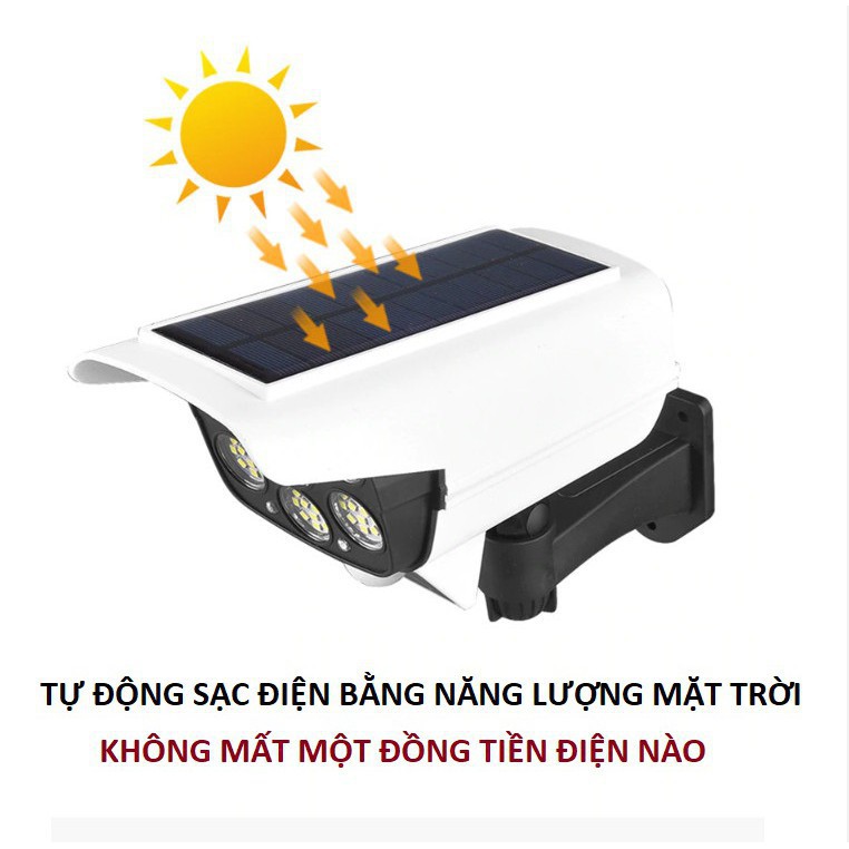 Đèn năng lượng mặt trời cảm ứng tự động BẬT TẮT có điều khiển - Giả camera chống trộm - Bảo hành 3 tháng Lỗi 1 đổi 1