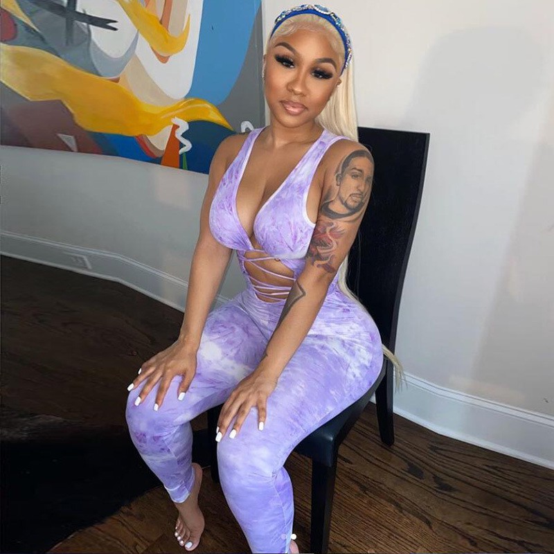 Áo liền quần Nữ In Họa Tiết Phong Cách Âu Mỹ K9648 | BigBuy360 - bigbuy360.vn